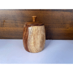 Homewood Wooden Sugar Bowl with Lid, Wood, Large Size, Brown - Image 3
