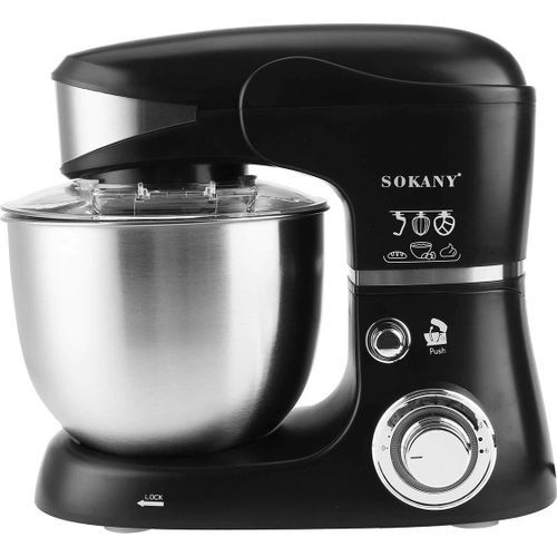 Sokany Stand Mixer, 1000 Watt, 5 Liter, Black and Silver - (SC-206)