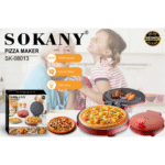 Sokany Electric Pizza Maker – 1000W – Non-Stick Surface – Red (SK-08013) - Image 2