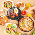 Sokany Electric Pizza Maker – 1000W – Non-Stick Surface – Red (SK-08013) - Image 4
