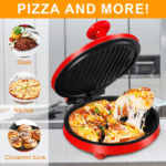 Sokany Electric Pizza Maker – 1000W – Non-Stick Surface – Red (SK-08013)