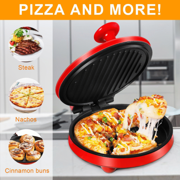 Sokany Electric Pizza Maker – 1000W – Non-Stick Surface – Red (SK-08013)