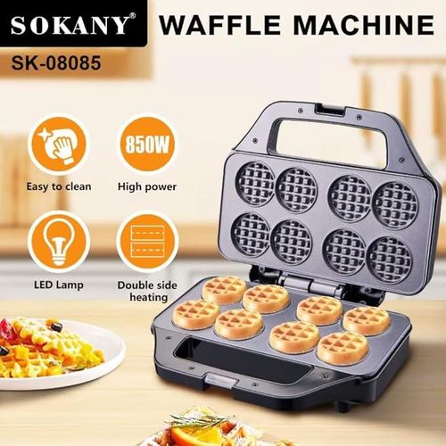Sokany 8-Slice Electric Waffle Maker - , Non-Stick Teflon Plates and Temperature Control - 850W- SK-08085