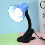 Desk Clip Lamp for Reading and Studying – Flexible Arm & Focused Lighting – Easy Clamp-on Mount (Blue)