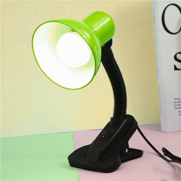 Desk Clip Lamp for Reading and Studying – Flexible Arm & Focused Lighting – Easy Clamp-on Mount (Green)