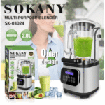 Sokany Digital Katameya Blender, 8000 Watt, 2 Liter, SK-03024 - Silver Black - Image 2