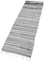 Handmade Runner Rug for Entryways or Hallways black and white(150×200cm) - Image 3