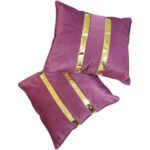 40*40 -Luxury Burgundy & Gold Decorative Cushion