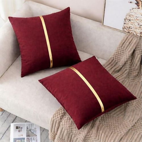 Luxury Burgundy & Gold Decorative Cushion