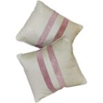 Double-sided decorative cushion set – Beige with two cashmere stripes