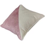 40 40*Pair of  cushions – half beige, half cashmere, double-sided velvet fabric - Image 2