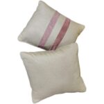 Double-sided decorative cushion set – Beige with two cashmere stripes - Image 2