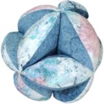 A pair of decorative balls in a denim color with multiple accents – soft velvet fabric - Image 2