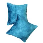 "2 Salon Poufs + 2 Petrol Decorative Cushions – Modern Design in Petrol Color" - Image 3