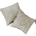 Modern Pouf Set with 2 Decorative Cushions –  Beige Color Scheme - Image 5