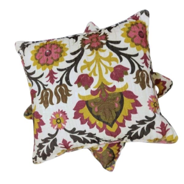 Two decorative pillow sets with filling – multi-colored