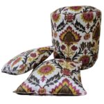 " 2 Elegant Salon Poufs + 2 Decorative Cushions with Modern Design in Multiple Colors – Stylish and Trendy Coordination for Every Living Room - Image 4