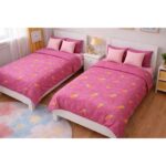 Kids burgundy Bedding Set – 6 Pieces with Pillowcases & Long Pillows